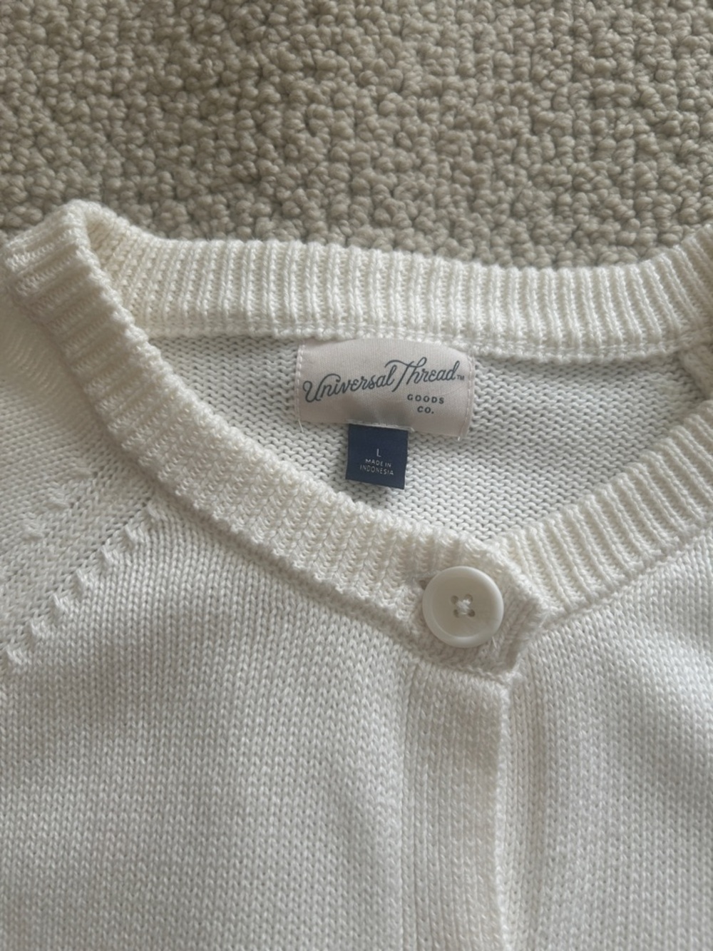 Universal Thread Cream Button-Front Women's Cardigan - Picture 3 of 4
